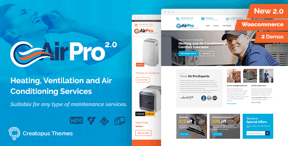 Airpro - Heating And Air Conditioning Wordpress Theme For Maintenance Services