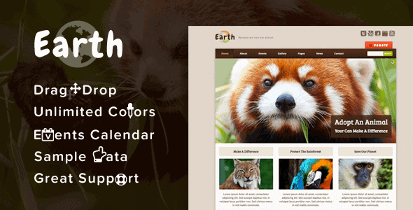 Earth – Eco/Environmental Nonprofit Wordpress Theme