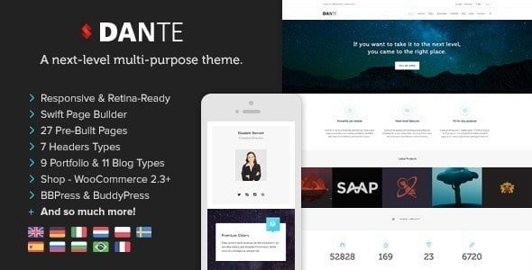 Dante – Responsive Multi-Purpose Wordpress Theme