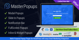 Master Popups – Wordpress Popup Plugin For Lead Generation. Get Subscribers And Grow Your Email List