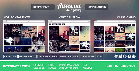 Awesome Gallery – Instagram Flickr Facebook Galleries On Your Site