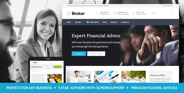 Broker – Business And Finance Wordpress Theme
