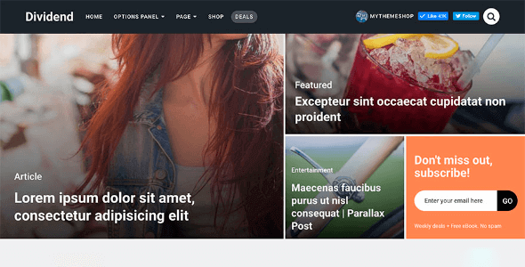Dividend – Excellent Magazine Wordpress Theme