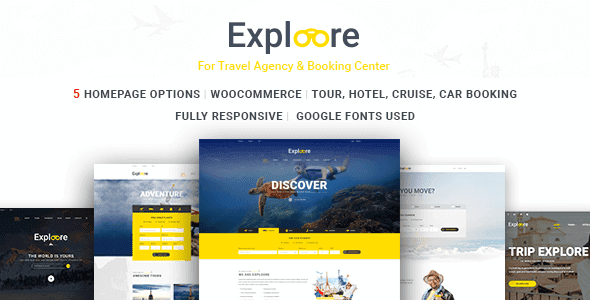 Exploore – Travel Exploration Booking Wordpress Theme