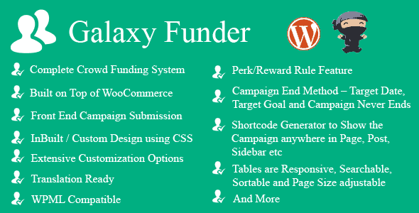 Galaxy Funder – Woocommerce Crowdfunding System