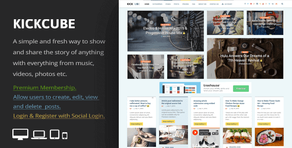 Kickcube – Membership & User Content Sharing Theme