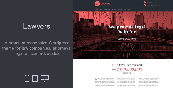Lawyers – Responsive Business Wordpress Theme