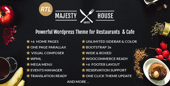 Majesty – Restaurant Woocommerce Wordpress Theme