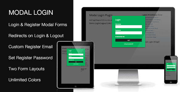 Modal Login – Register Forgotten Wordpress Plugin