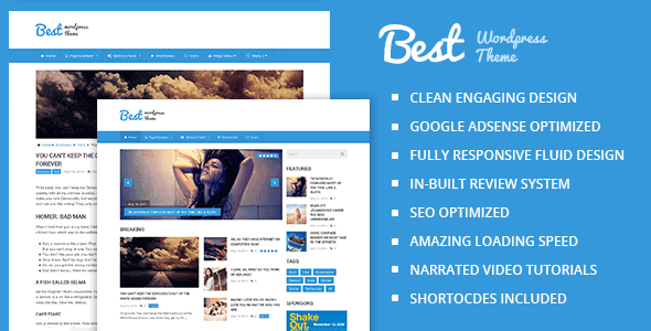 Best – Clean & Beautiful Magazine Wordpress Theme