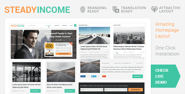 Steadyincome – Personal Wordpress Blog Theme