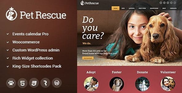 Pet Rescue - Animals And Shelter Charity Wp Theme