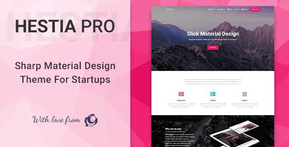 Hestia Pro - Sharp Material Design Theme For Startups