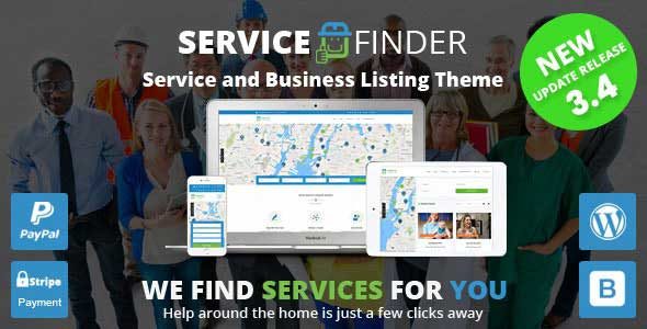 Service Finder – Service And Business Listing Wordpress Theme