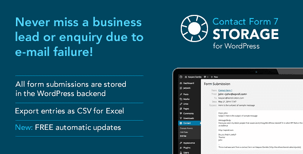 Storage For Contact Form 7