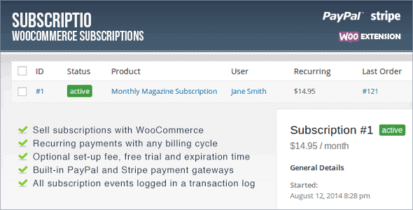 Subscriptio – Woocommerce Subscriptions