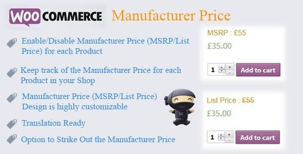 Woocommerce Manufacturer Price