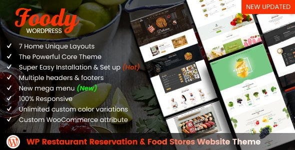 Foody – WordPress Restaurant Reservation & Food Store Website Theme
