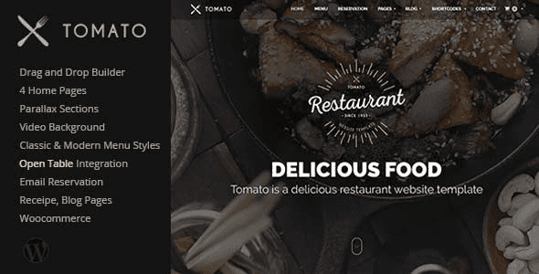 Tomato – Restaurant, Cafe, Espresso WordPress Theme