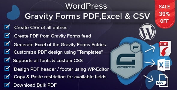 Wordpress Gravity Forms Pdf Excel Csv 1 4 3 Gpl Coffee