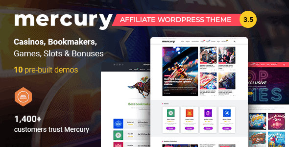 Mercury – Gambling & Casino Affiliate WordPress Theme